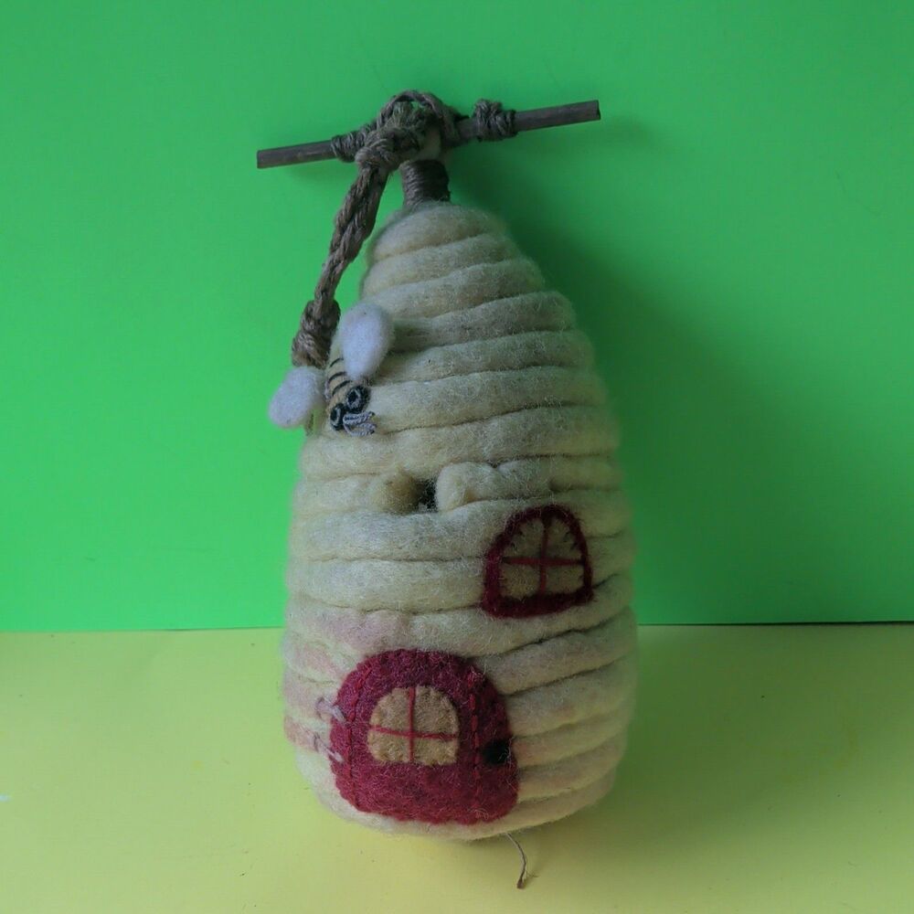 Wild Woolies 10" Felt Bird Fairy Bee Honey House Nepal Chickadees Wrens